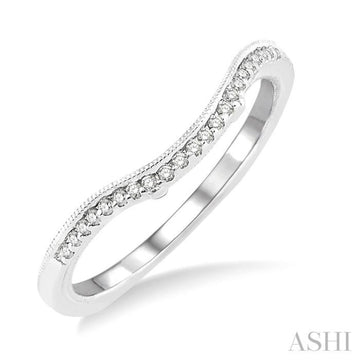 1/10 Ctw Round Cut Diamond Wedding Band in 14K White Gold